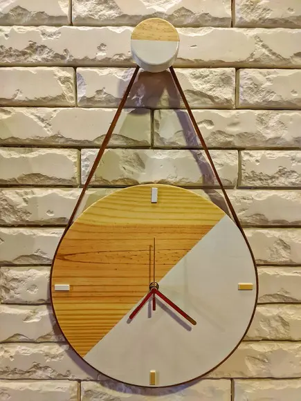 Gancho de Parede Pedurador Duo White/Wood Madeira Maciça
