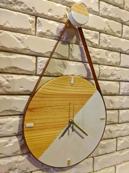 Gancho de Parede Pedurador Duo White/Wood Madeira Maciça