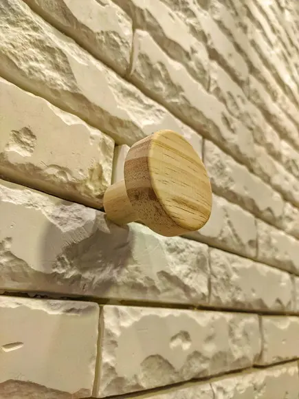 Gancho de Parede Pedurador Moon Wood Madeira Maciça Pinus