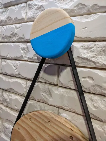 Gancho Pendurador de Madeira Azul Celeste de Parede Relógio