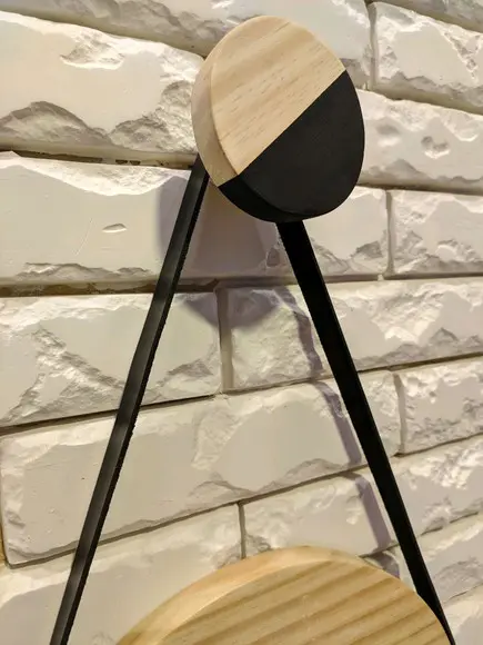 Gancho Pendurador de Madeira Duo Wood/black Espelho, Relógio