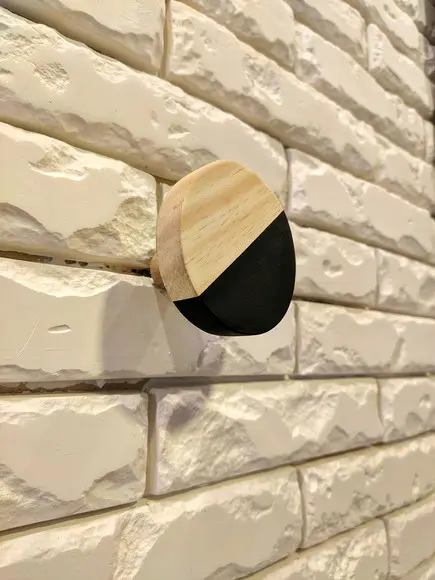 Gancho Pendurador de Madeira Duo Wood/black Espelho, Relógio