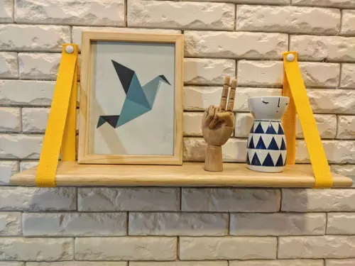 Prateleira Com Alças de Algodão Amarelo Girassol