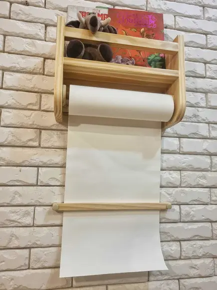Prateleira de Livros com Suporte para Rolo de Papel e Frauda