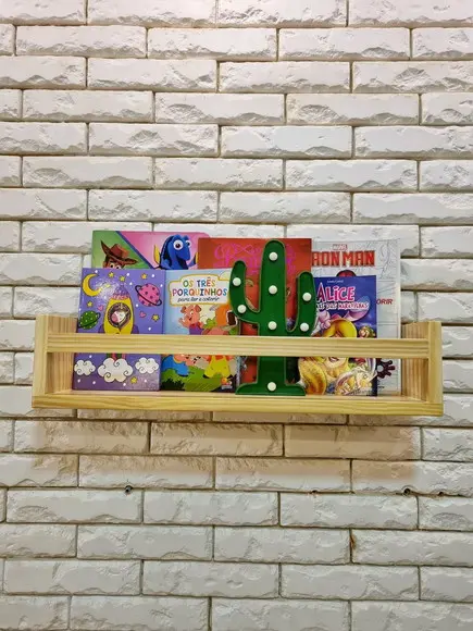 Prateleira de Livros Madeira Maciça Pinus Montessori