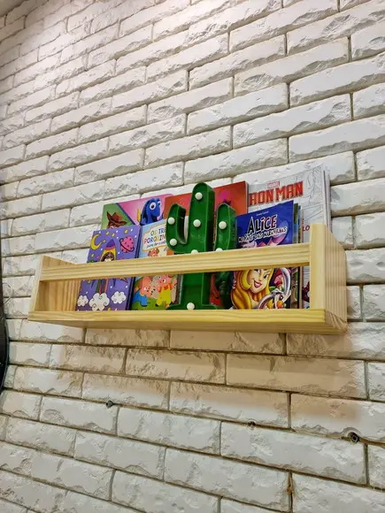 Prateleira de Livros Madeira Maciça Pinus Montessori