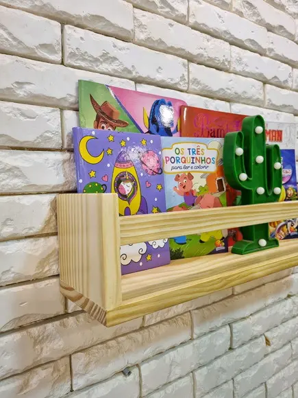Prateleira de Livros Madeira Maciça Pinus Montessori