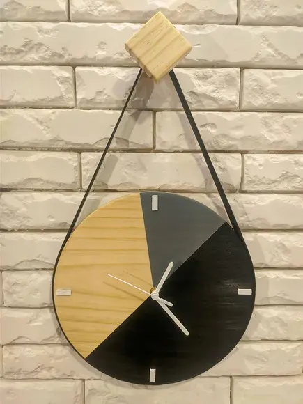 Relógio Adnet Minimalista Geométrico Madeira