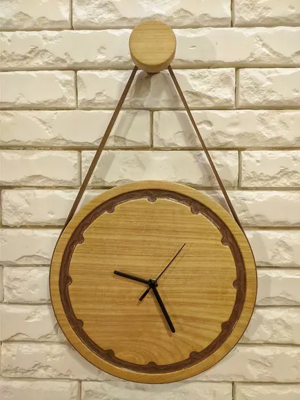 Relógio Adnet Minimalista Madeira Nobre + Gancho Pendurador