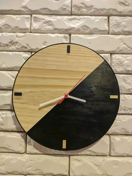 Relógio Minimalista Adnet Escandinavo Duo Black/Wood