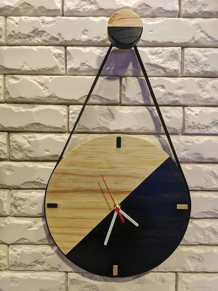 Relógio Minimalista Adnet Escandinavo Duo Black/Wood