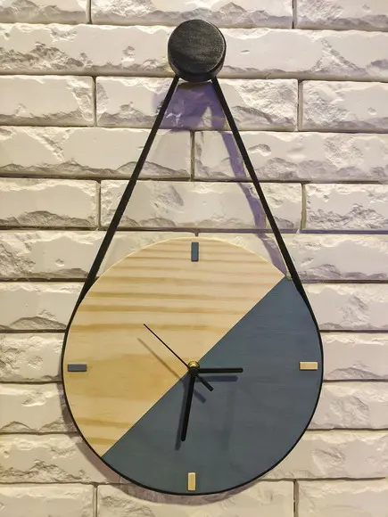 Relógio Minimalista Adnet Escandinavo Duo Cinza Lunar/Wood