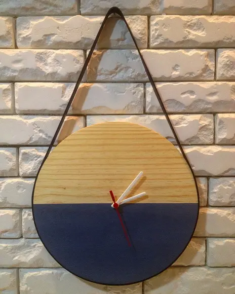 Relógio Minimalista Adnet Escandinavo Madeira Cinza Lunar