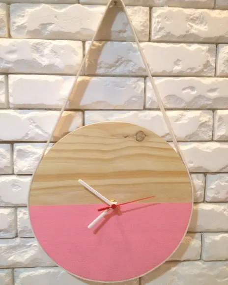 Relógio Minimalista Adnet Escandinavo Madeira Rosa acinzenta