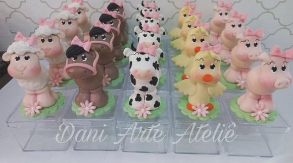 Caixinhas Bichinhos Fazendinha Rosa