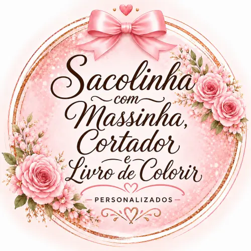 Sacolinha com massinha e livrinho de colorir