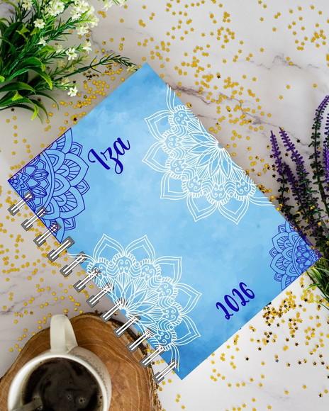 Agenda 2026 Personalizada Tema Mandala Azul