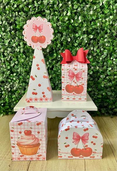 Kit Festa Personalizado Tema Cerejinhas (20 Peças)