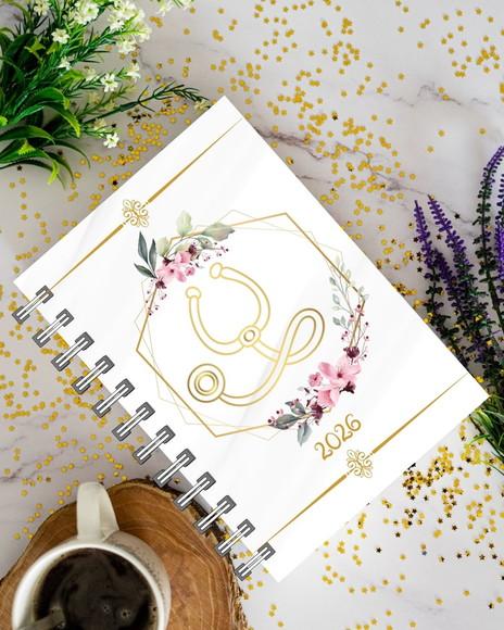 Agenda 2026 Personalizada Tema Enfermagem/ Floral