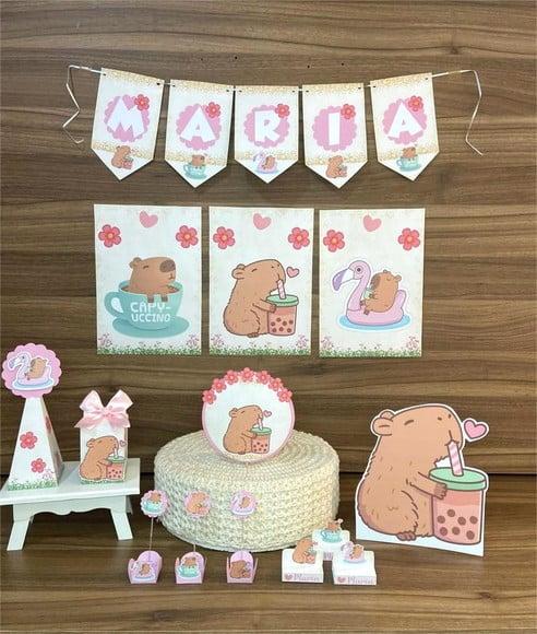 Kit Festa Capivara Menina Personalizado /só Bolinho 50 Itens