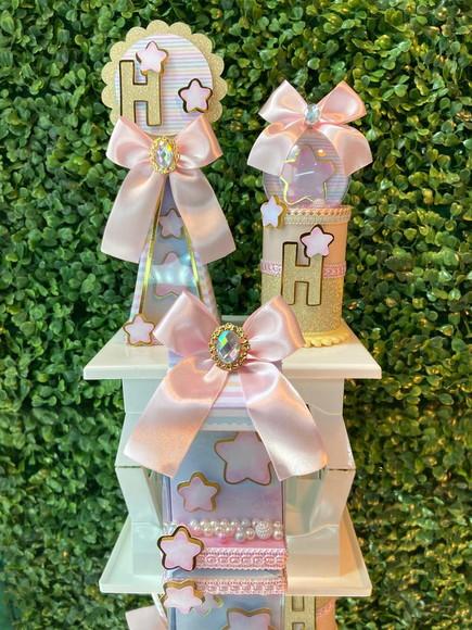 Kit Festa Estrelas Luxo Rosa (10 Peças)