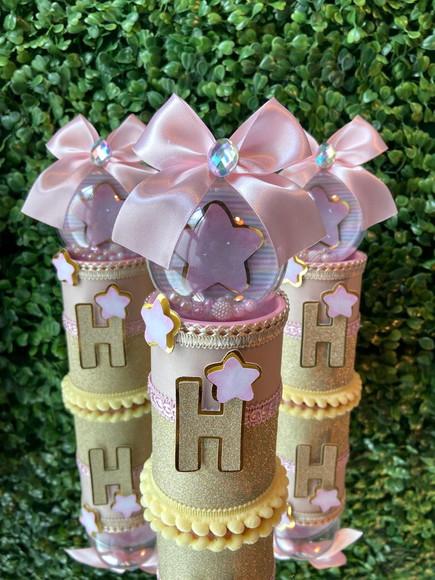 Cofrinho Personalizado Luxo Estrelas Rosa