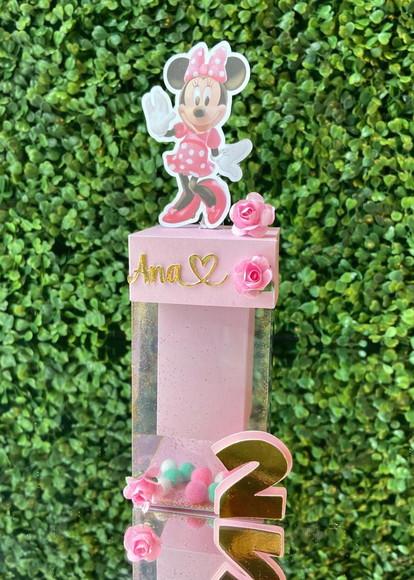 Caixa Alta Acetato Luxo Minnie Rosa