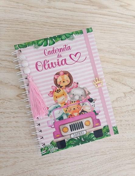 Caderneta de Vacinação Personalizada Safari Menina