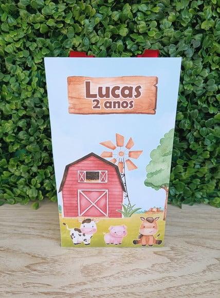 Sacolinha Personalizada Tema Fazendinha