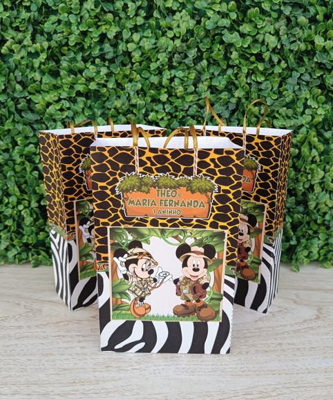 Sacolinha Personalizada Tema Mickey Safari