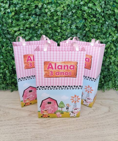 Sacolinha Personalizada Tema Fazendinha Menina