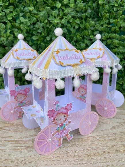 Carrinho de Pipoca Circo Rosa Aquarela