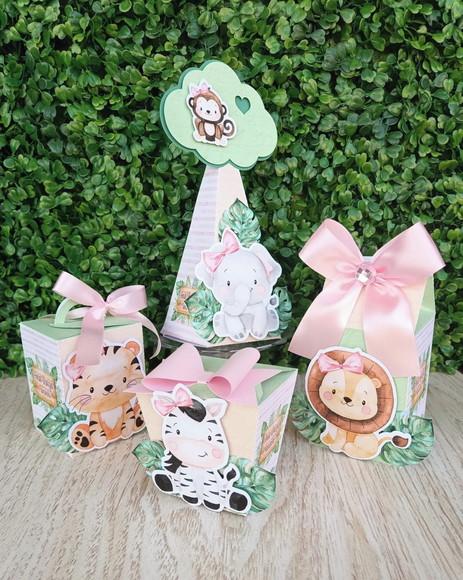 Kit personalizado Safari Menina aquarela (40 peças)