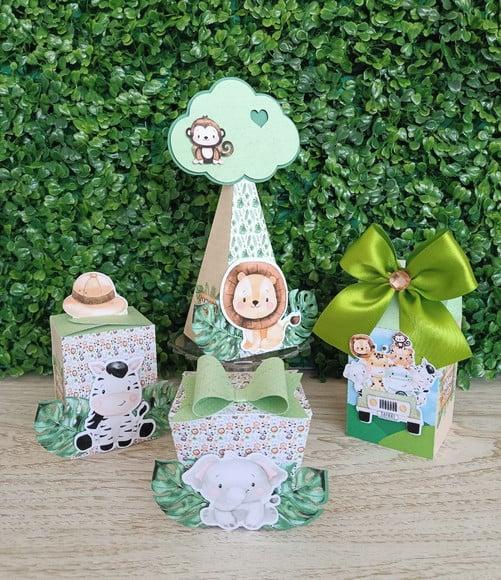 Kit personalizado Safari aquarela (20 peças)