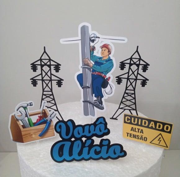 Topo de bolo Eletricista
