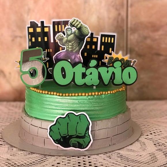 Topo de bolo Hulk