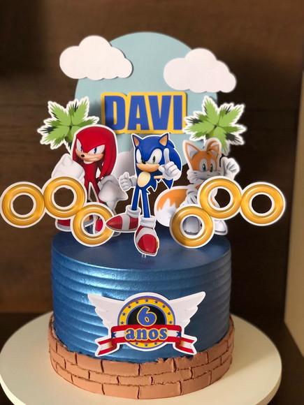 Topo de bolo Sonic