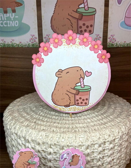 Kit Festa Capivara Menina Personalizado /só Bolinho 50 Itens