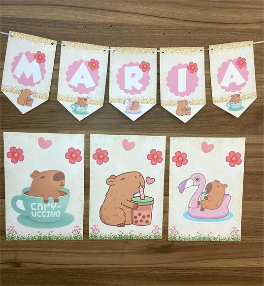 Kit Festa Capivara Menina Personalizado /só Bolinho 50 Itens