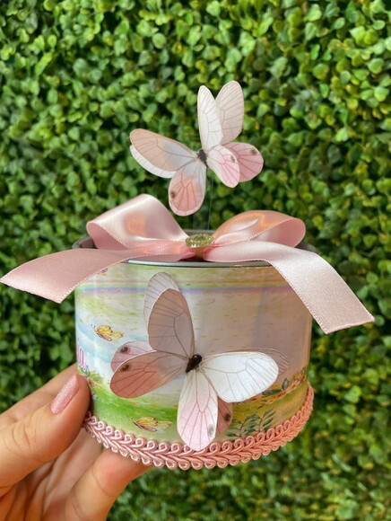 Tubo Lata Personalizada Jardim das Borboletas