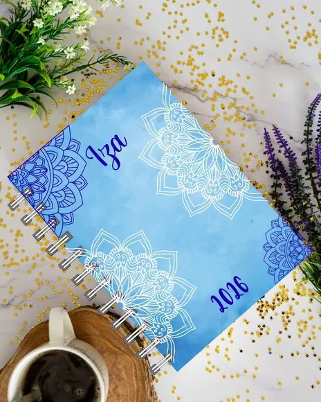 Agenda 2026 Personalizada Tema Mandala Azul
