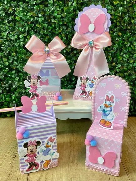 Kit Festa Personalizado Loja de Laços da Minnie (20 Peças)