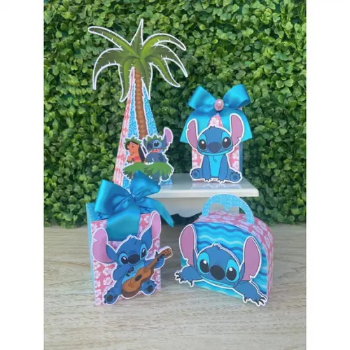 Kit Personalizado Stitch + Porta Bis+ Forminhas+tags