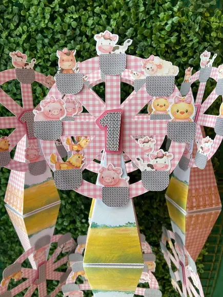 Caixa Cone Roda Gigante Fazendinha Rosa