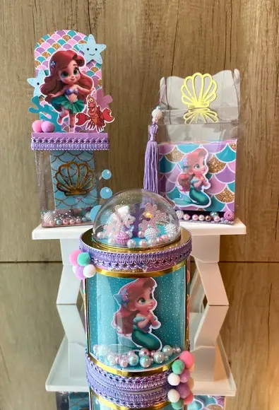 Kit Personalizado Luxo Pequena Sereia (9 Peças)