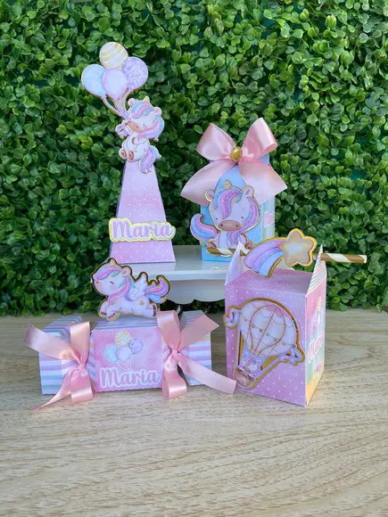 Kit Personalizado Luxo Unicórnio (40 Peças)