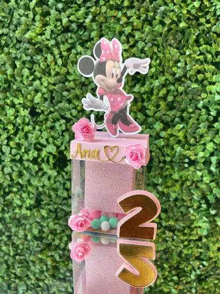 Caixa Acetato Luxo Minnie Rosa