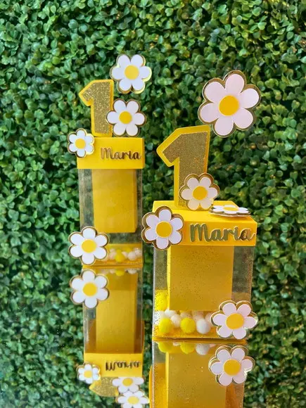 Kit Caixa Acetato Luxo Margarida (20 Peças)