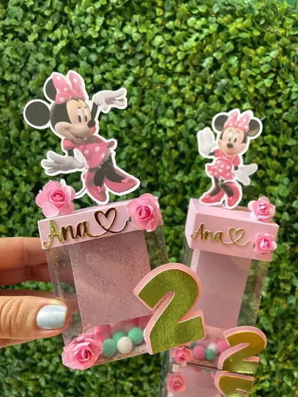 Kit Caixa Acetato Minnie Rosa (20 Peças)