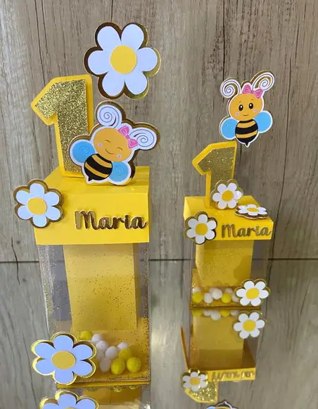 Kit Caixa Acetato Abelhinha (40 Peças)